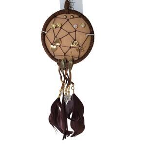 Charlotte Dreamcatcher Earring Set Gold Tone LOVE Hearts Studs & Dangles Boho